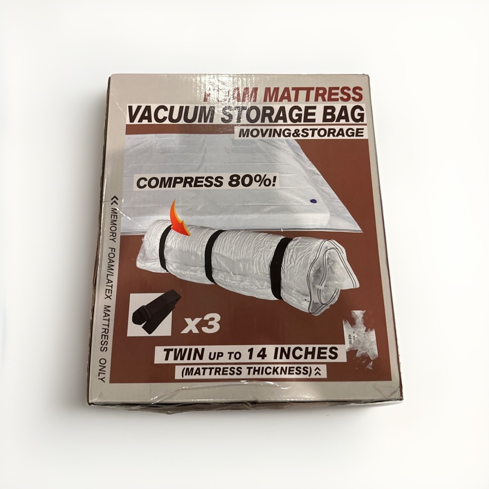 Twin Size Mattress Vacuum Bag For Memory Foam/latex Mattress Upto 14 Inch Moving